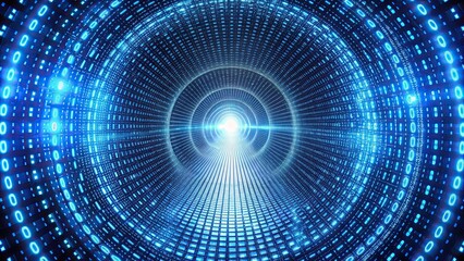 Obraz premium Abstract tunnel made of binary code, representing the virtual world, internet, technology, digital, data