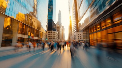 Obraz premium City Rush Hour Blurred Motion Urban Street Life