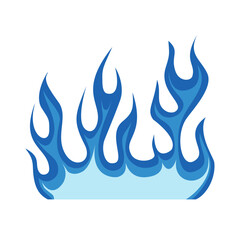 Blue fire icon. Symbol of burning natural gas. Vector illustration isolated on a white background