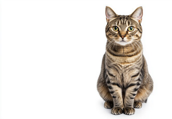 Fototapeta premium CUTE CAT ON WHITE ISOLATED STUDIO BACKGROUND