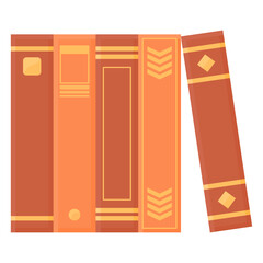 Book Side View with Brown Cover Vector. Clean Book Design. Book Icon.