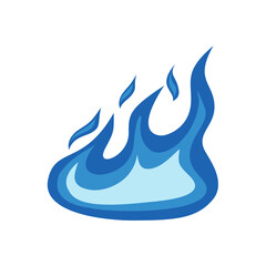 Blue fire icon. Symbol of burning natural gas. Vector illustration isolated on a white background