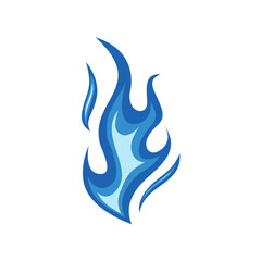 Blue fire icon. Symbol of burning natural gas. Vector illustration isolated on a white background