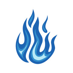 Blue fire icon. Symbol of burning natural gas. Vector illustration isolated on a white background