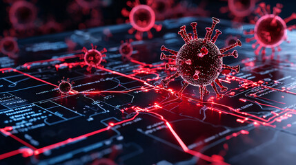 Digital map displaying pandemic hotspots and vaccine distribution, highlighting COVID 19 virus spread and impact on health systems. visual representation of global health challenges