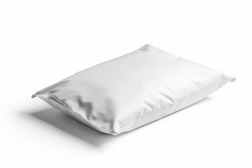 Blank white pillow mockup on white background.