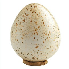 Single speckled bird egg on a nest.