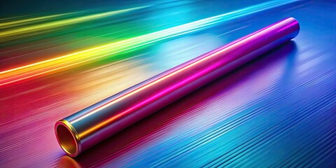 A digital art relay baton: fast speed, seamless exchange, teamwork, and Olympic triumph.