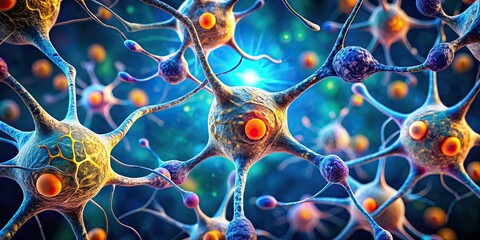 Close-up of receptors on cells, biology, science, microscopic, close-up, receptors, cells