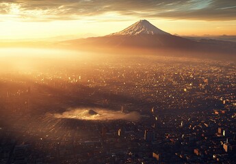 An aerial view of the city, a top-down view, a bird's-eye view