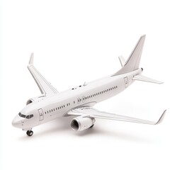 White airplane model on white background.