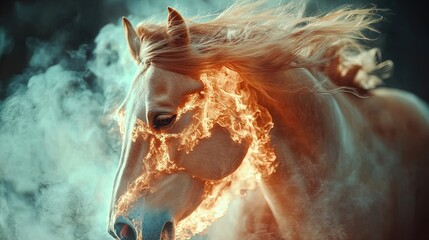 Obraz premium Molten Gold Galloping Horse: A Stunning Poster for Sports Interiors Showcasing Fluid Motion and Radiant Luxury with Intricate Metallic Details