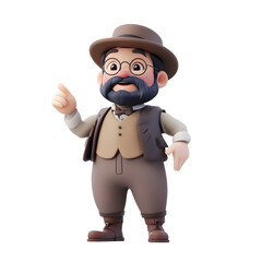 Animated character explaining science concepts classroom digital art educational environment front view engaging learning