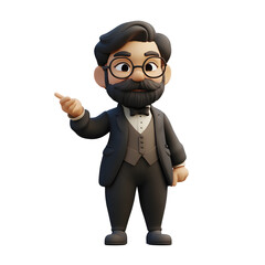 Engaging business presentation by cartoon character office setting 3d animation professional environment close-up view creative concept