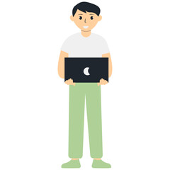 People Character with Technology Advance. Vector Illustration in Flat Cartoon Design.