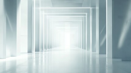 Obraz premium Abstract white futuristic background with smooth curves and soft lighting