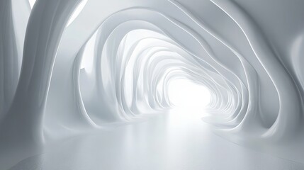 Obraz premium Abstract white futuristic background with smooth curves and soft lighting