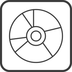 cd icon in line black square frames, line icon