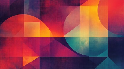 Obraz premium Bold red and purple geometric shapes create a dynamic abstract pattern, perfect for contemporary design and artistic expression