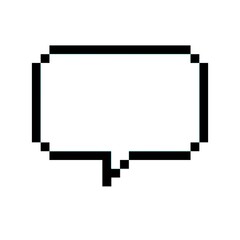 Pixel chat bubble on a white background