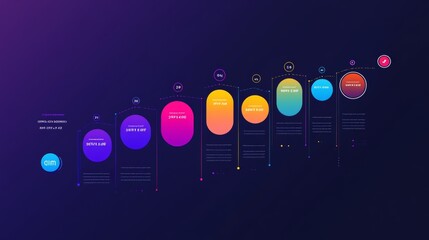 Timeline Creator infographic template. 5 Step timeline journey, calendar Flat simple infographics design template. presentation graph. Business concept with 5 options, gantt vector illustration.