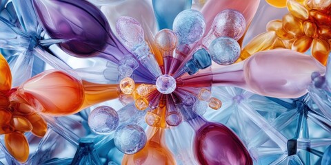 Artistic fusion of vibrant colors and dynamic shapes creating a captivating visual experience.