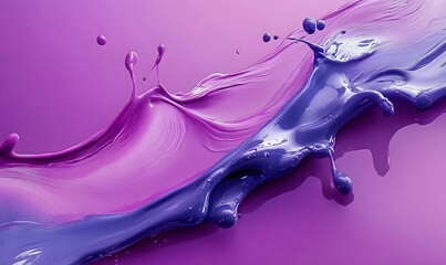 Purple and violet paint splashes colliding.