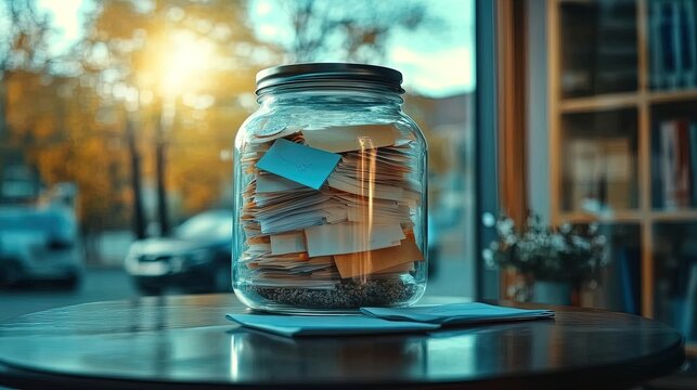 brighten your space: random acts of kindness jar - a heartwarming poster idea for your home or office with sunlit inspiration