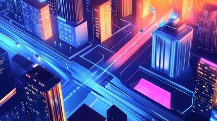 Smart city and abstract dot point connect with gradient line and aesthetic Intricate wave line design , big data connection technology concept .