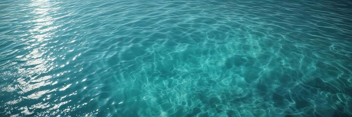 Obraz premium Serene turquoise water surface with delicate ripples forming a mesmerizing dance of light and shadow, calm, ripples
