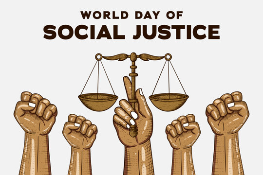hand drawn world day of social justice background illustration