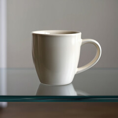 Ceramic coffee mug with minimalist design isolated on transparent background, ideal for branding and product display in high-resolution.