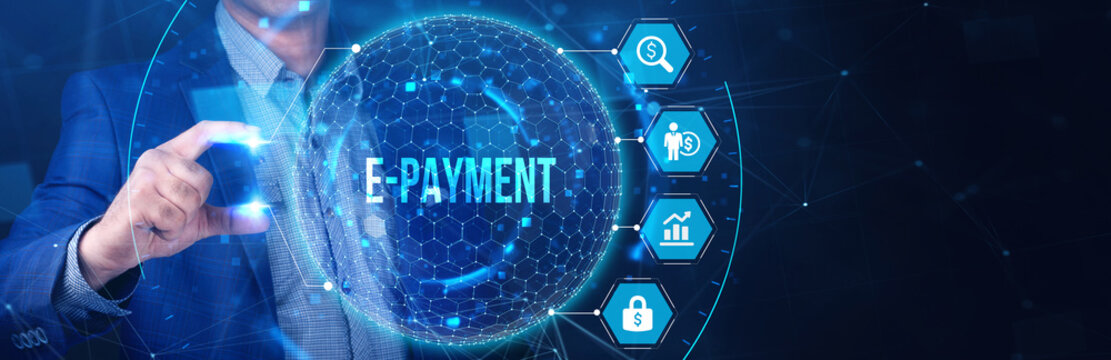 E-payment electronic concept.