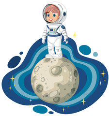 Kid Astronaut on the Moon