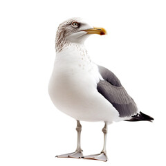 Obraz premium Graceful Seagull in Aerial Flight Over the Coastal Ocean