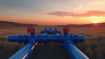 Oil transportation pipelines on grasslands