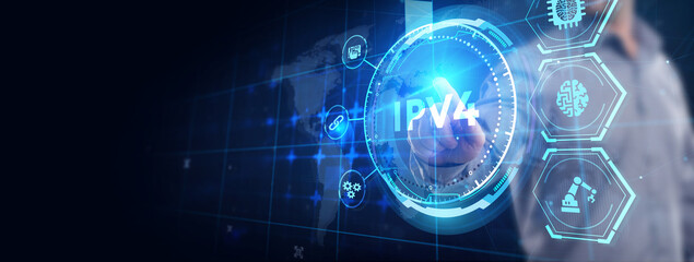 Business, Technology, Internet and network concept. IPV4 abbreviation. Modern technology concept.