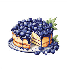 watercolor blueberry cake 