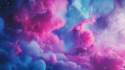 Fototapeta premium Colorful Abstract Clouds with Stars in a Dreamy Cosmic Background