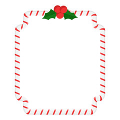 Obraz premium Candy cane frame christmas square border clipart illustration