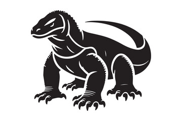Bold Komodo Dragon Silhouette for Nature Themed Projects