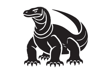 Vector Silhouette of Komodo Dragon in Resting Pose