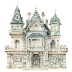 Fototapeta premium stunning Victorian palace with coastal elegance and intricate details