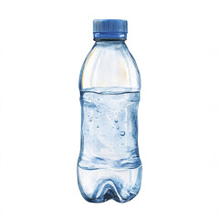 Naklejka premium transparent plastic water bottle with minimal style and clear water