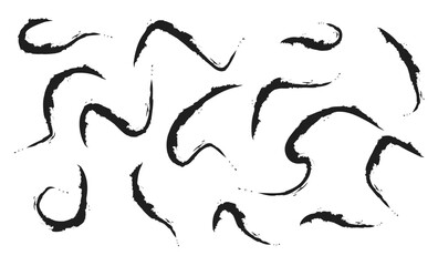 Multi colored squiggles with circles seamless pattern. Brush drawn bold curved lines, waves and swirls. Abstract geometric colorful background with organic bold lines. Childish doodles and scribbles.