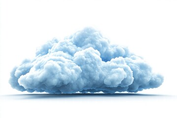 Soft Blue Cloud Isolated on White Background for Design Use
