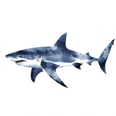 Obraz premium Stylized shark silhouette in bold watercolor design, showcasing strength and grace