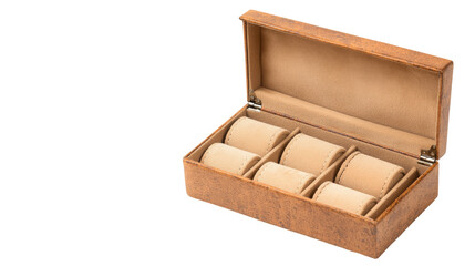 Vintage box of six elegant cork coasters home decor rustic setting