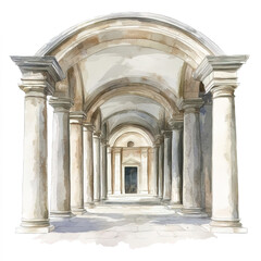 Obraz premium beautiful renaissance palace with columns and arches, showcasing historical architecture