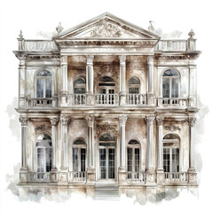 Fototapeta premium beautiful renaissance palace with columns and intricate details